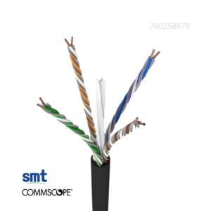 Cable U/UTP Cat 6 Distancia Extendida GigaREACH tipo exterior, color negro,4 pares, 21 AWG, Rollo por 3000 ft - 760258679